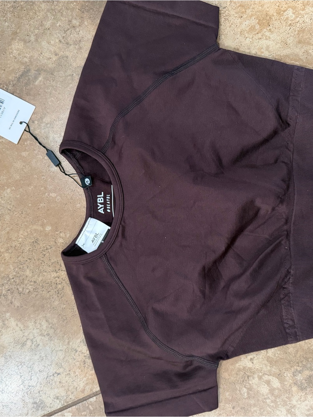 AYBL Short Sleeve Crop Top in Deep Chocolate Brown